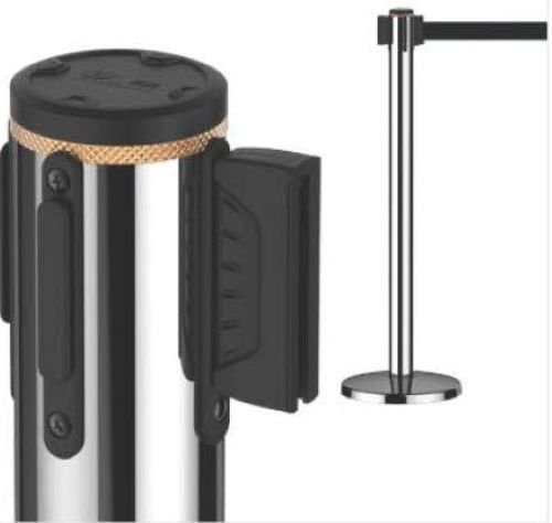 Chrome Retractable Belt Barrier Stanchions, Airport Queue Bollard LG-0058B